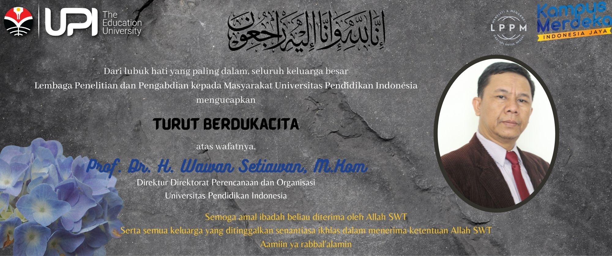 Berita duka Prof. Dr. H. Wawan Setiawan, M.Kom