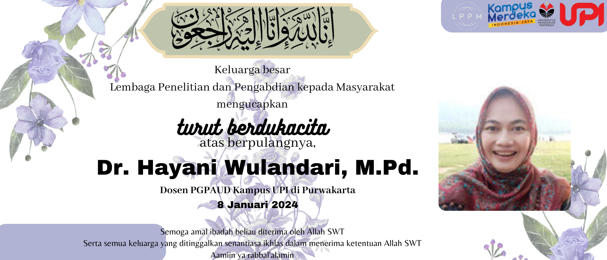 Berita Duka Dr. Hayani Wulandari, M.Pd.