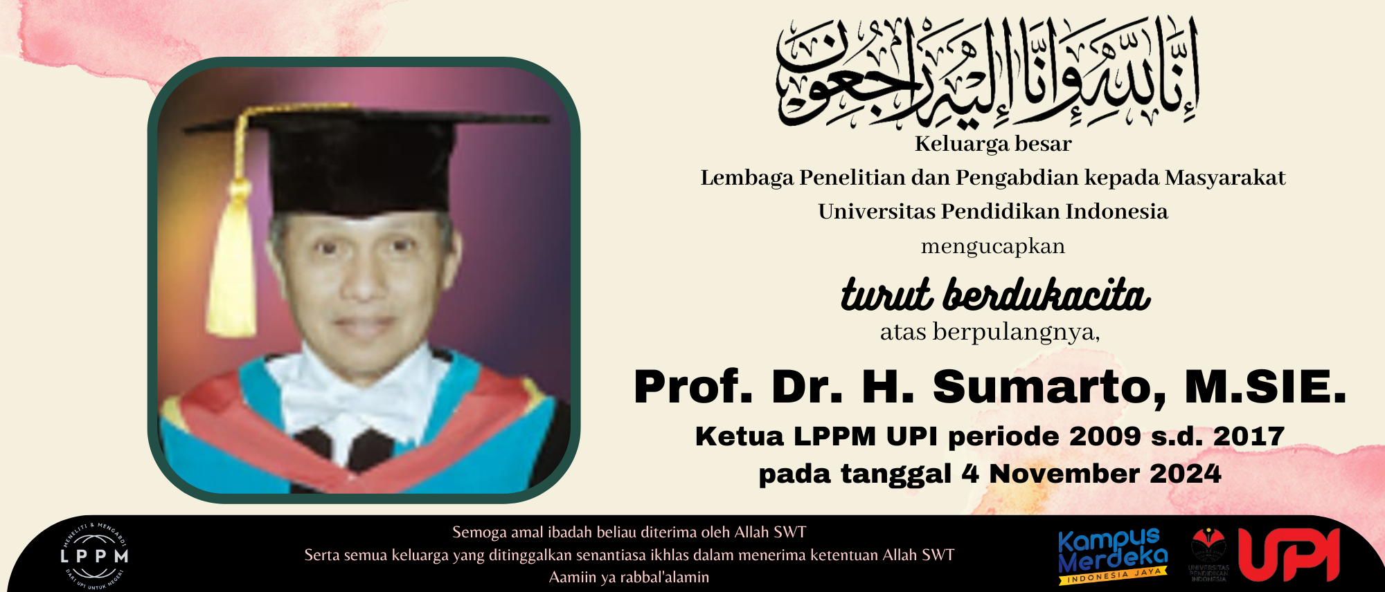 Berita Duka Prof. Dr. H. Sumarto, M.SIE.