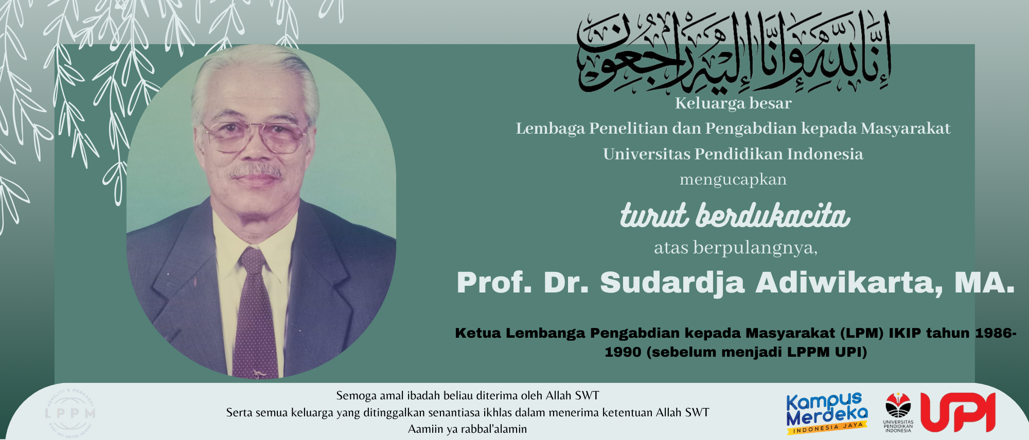 Berita Duka Prof. Dr. Sudardja Adiwikarta, MA.