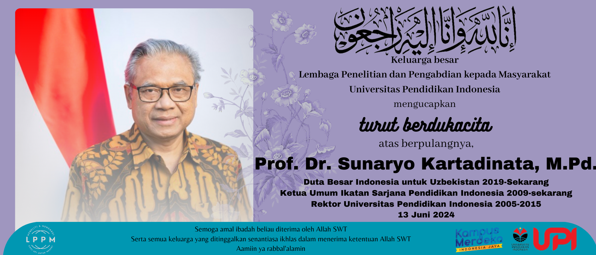Berita Duka Prof. Dr. Sunaryo Kartadinata, M.Pd.