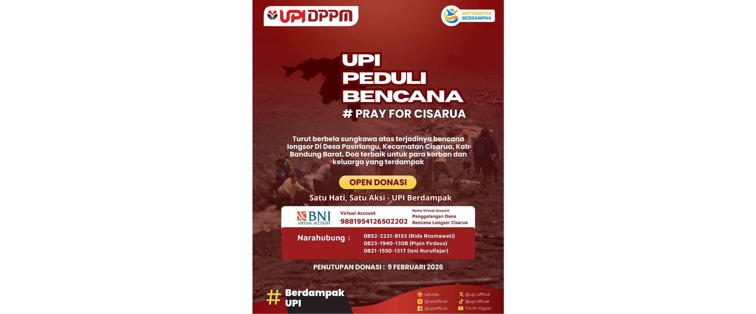 UPI PEDULI BENCANA-OPEN DONASI CISARUA