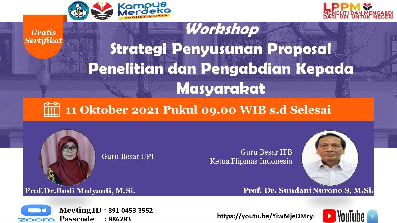 Workshop Strategi Penulisan Proposal Penelitian dan PkM