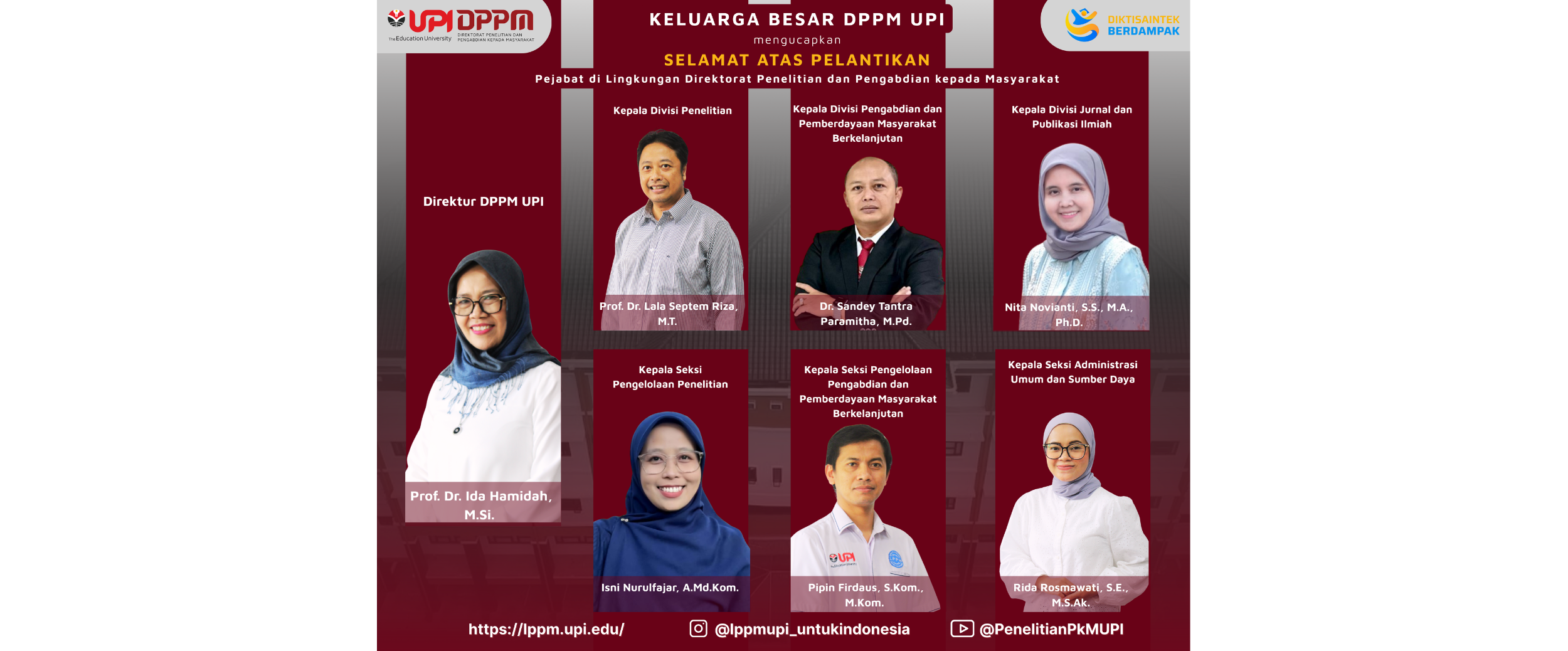 Selamat Atas Pelantikan Pejabat DPPM UPI